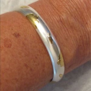 Gold and silver bangle bracelet 925 FAS